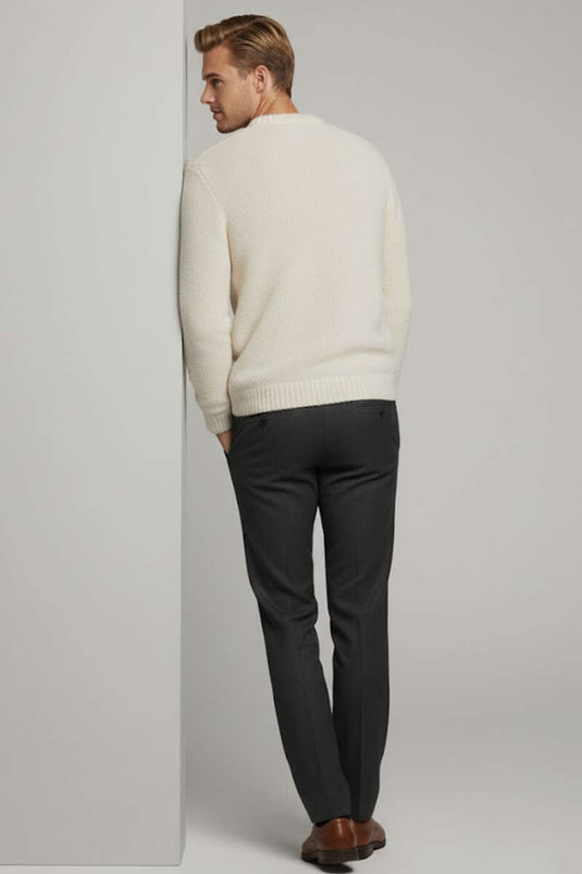 Pull basique en maille pour homme, couleur os