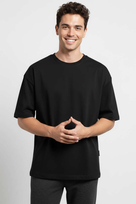 T-shirt noir basique oversize pour homme