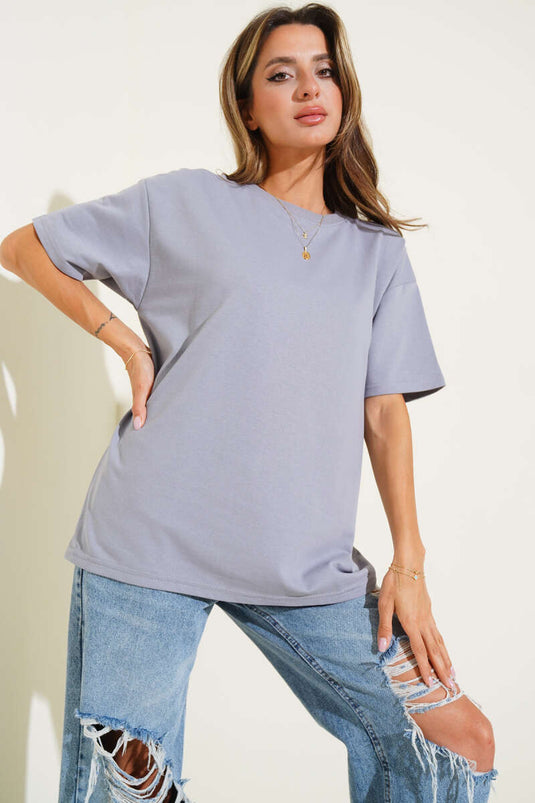 T-shirt basique oversize argenté