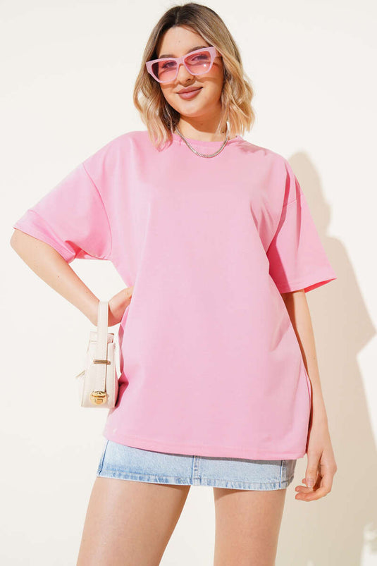 T-shirt basique oversize rose bonbon