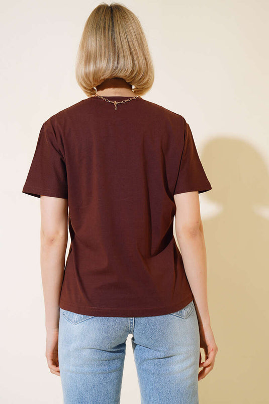 Basıc Oversize T-Shirt Kahve