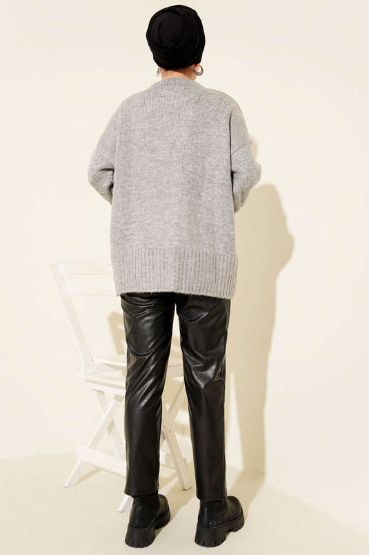 Tunique Tricot Oversize Grise