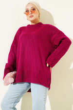 Tunique En Maille Oversize Basique Cerise