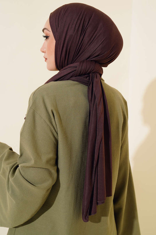 Châle en coton peigné basique, café amer