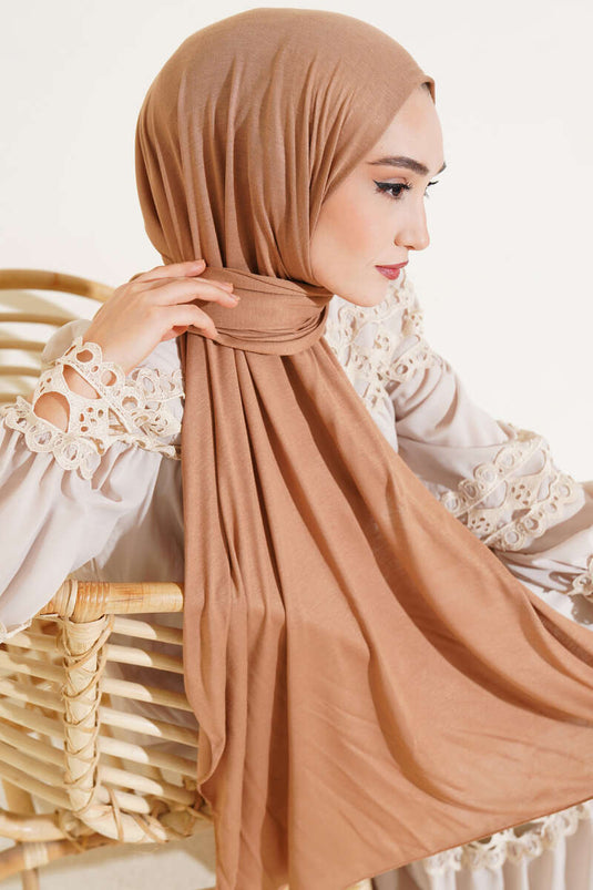 Penye Basique Écharpe Camel