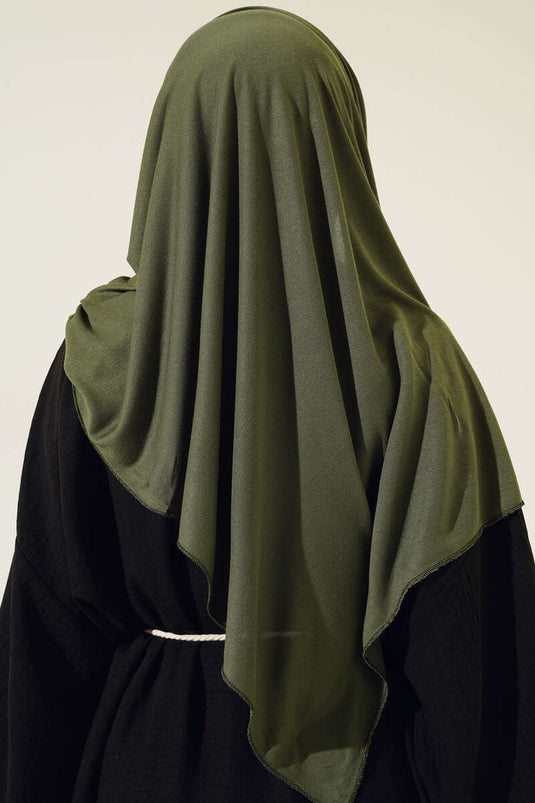 Châle basique en coton peigné kaki