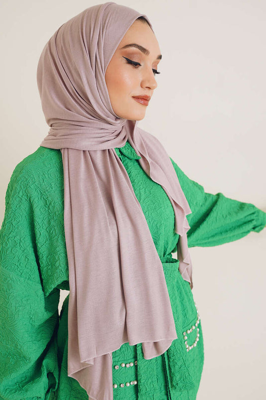 Châle en coton peigné basique couleur vison