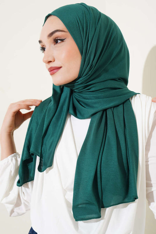 Châle basique en coton peigné émeraude