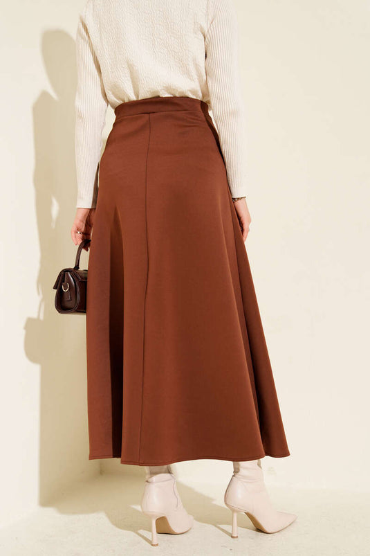 Basic Scuba Skirt Brown