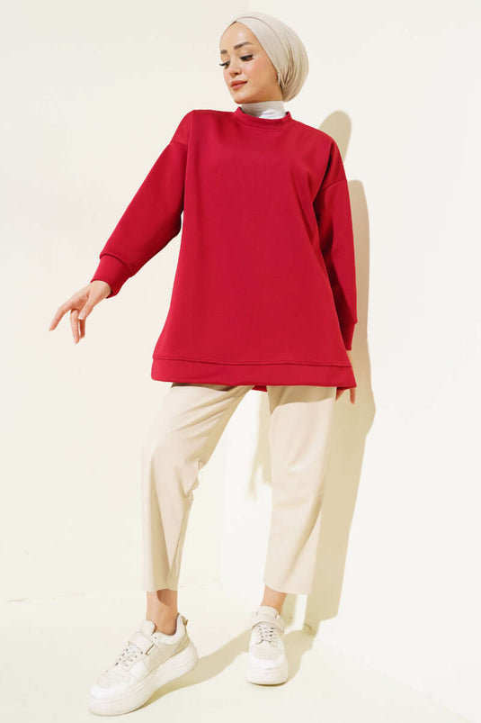 Basic Scuba Sweatshirt Bordo