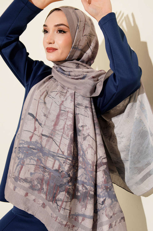 شال من الخيزران بنقشة مطبوعة