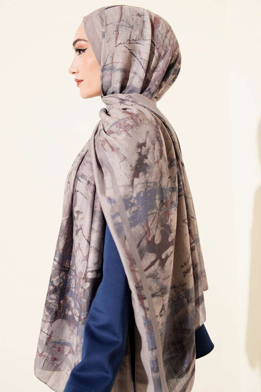 شال من الخيزران بنقشة مطبوعة