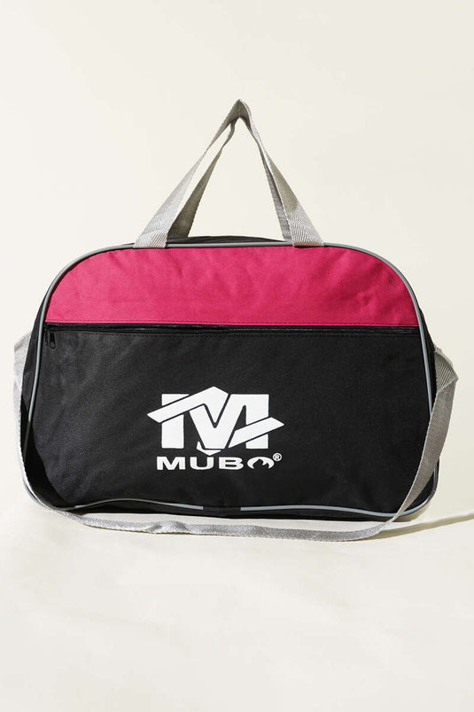 Valise imprimée à fermeture éclair, fuchsia