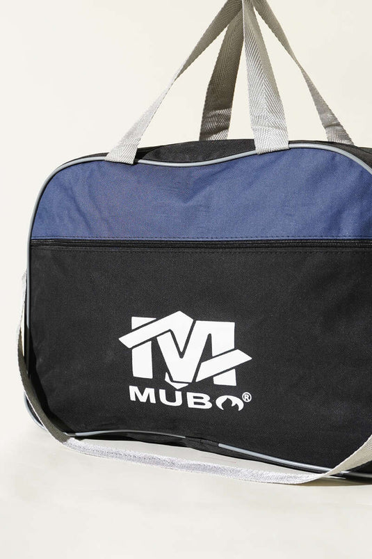 Valise imprimée à fermeture éclair, bleu marine