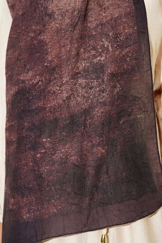 Batik Degrade Bambu Kraş Şal Acı Kahve