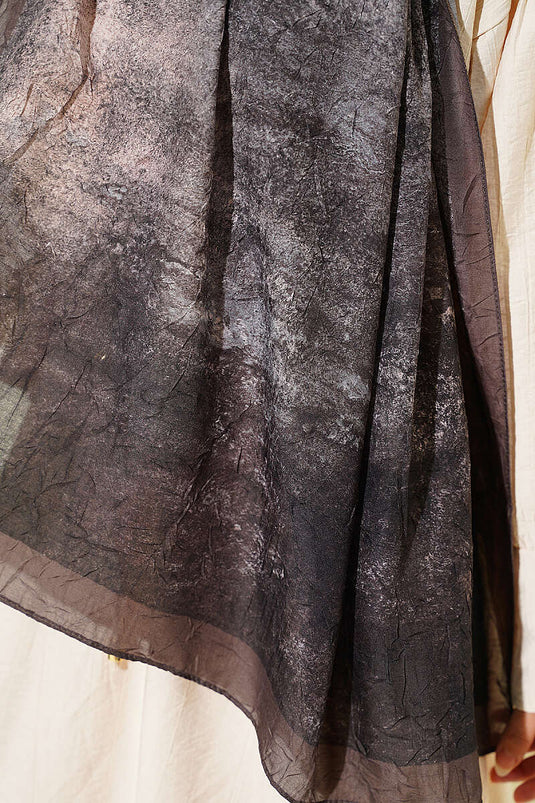 Batik Degrade Bambu Kraş Şal Koyu Vizon