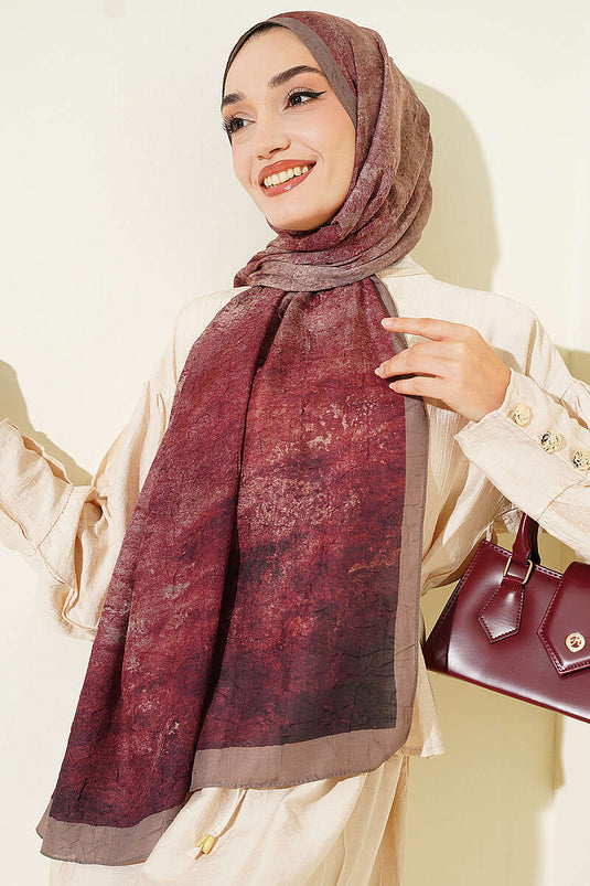 Batik Degrade Bambu Kraş Şal Vişne