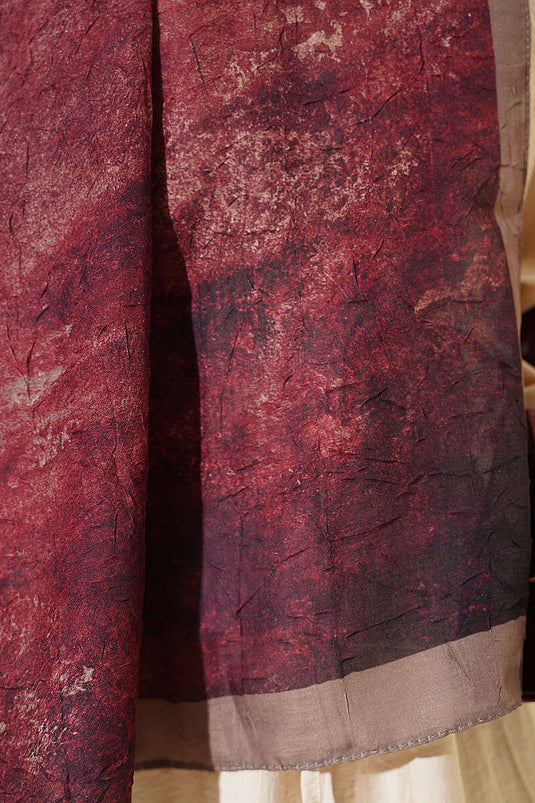 Batik Degrade Bambu Kraş Şal Vişne