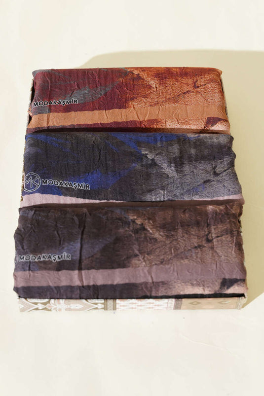 Batik Desen Bambu Kral 3'lü Şal Seti Asorti 1