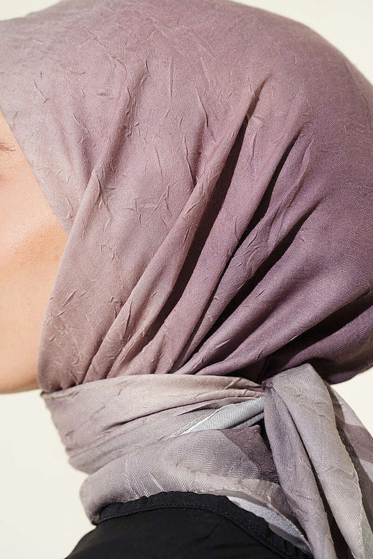 Batik Desen Bambu Kraş Eşarp Açık Vizon