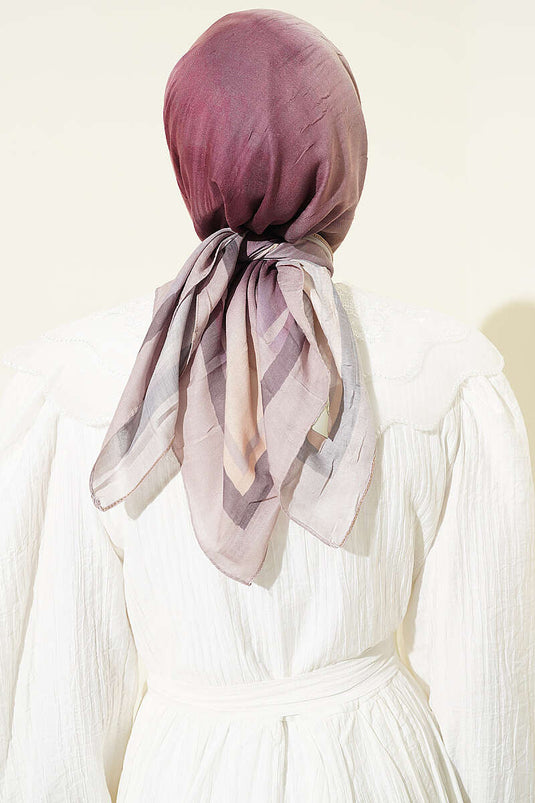 Batik Desen Bambu Kraş Eşarp Bej