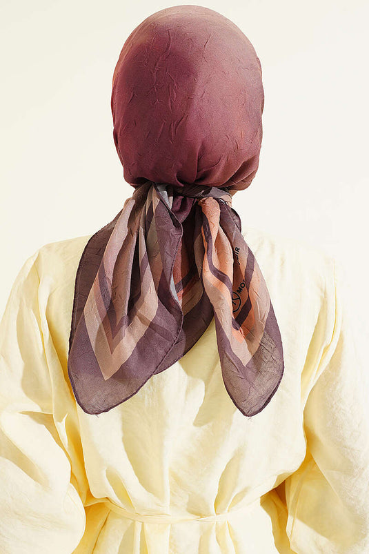 Batik Desen Bambu Kraş Eşarp Soft Kahve