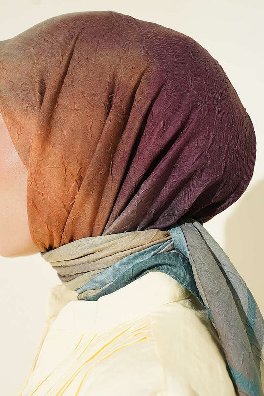Batik Desen Bambu Kraş Eşarp Zümrüt