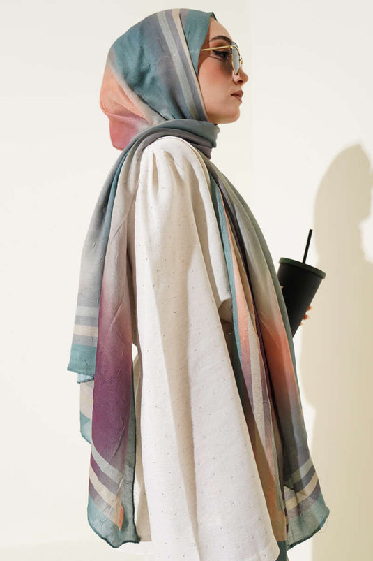 Écharpe de protection en bambou à motif batik, vert clair