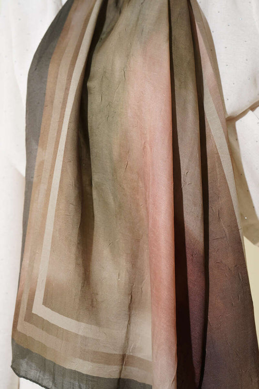 Châle en bambou à motif batik kaki