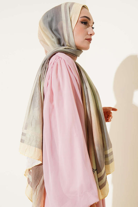 Batik Desen Bambu Kraş Şal Sarı