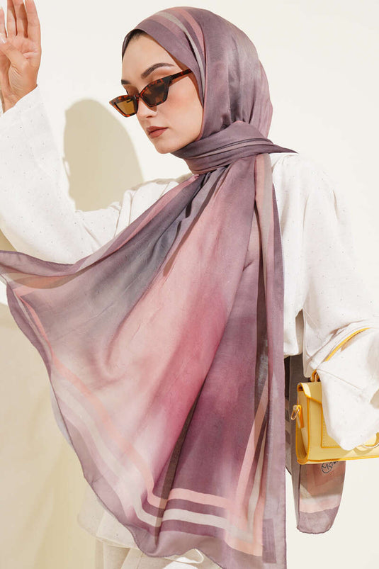 Batik Desen Bambu Kraş Şal Soft Kahve