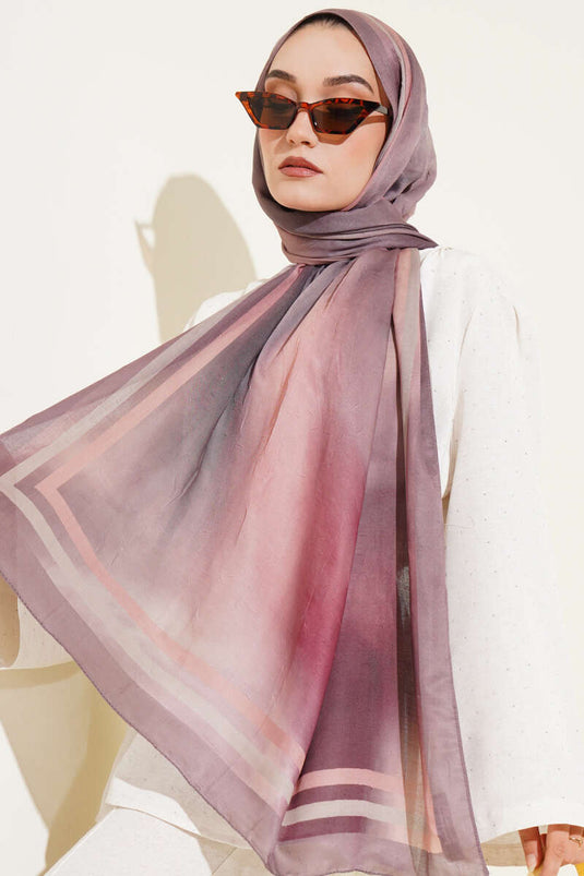 Batik Desen Bambu Kraş Şal Soft Kahve