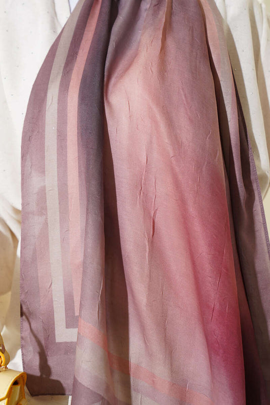 Batik Desen Bambu Kraş Şal Soft Kahve