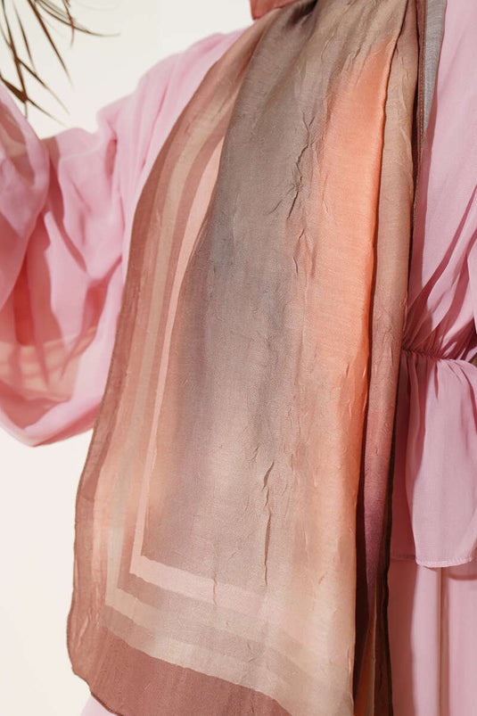 Batik Desen Bambu Kraş Şal Taba