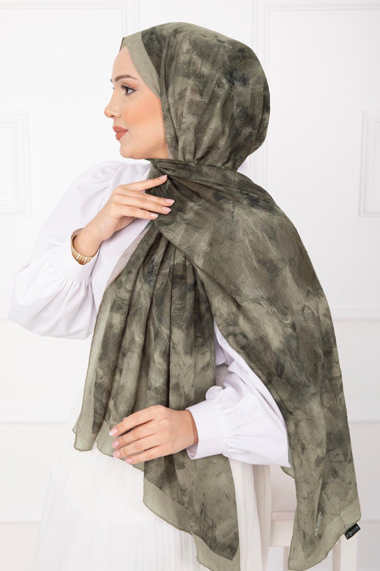 Batik-Muster Bambus-Schal Serie Khaki
