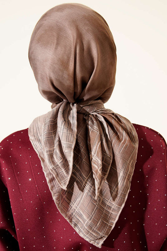 Écharpe Demore à motif batik beige sable