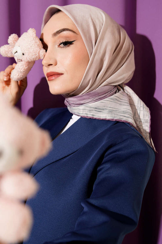 Batik Desen Demore Eşarp Lila