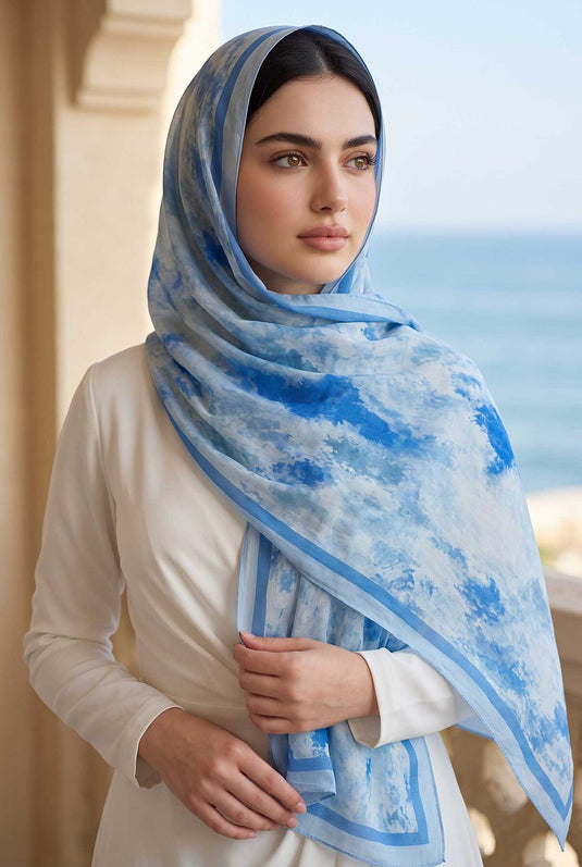 Batik Desen Şal Serisi Bebe Mavisi
