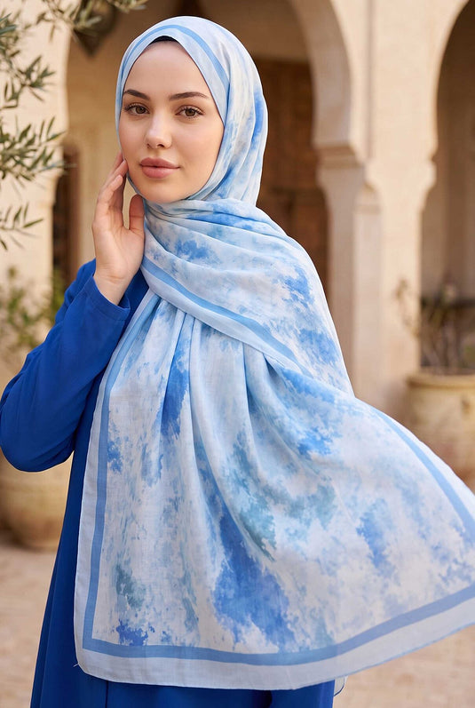 Série De Foulards Batik Bleu Bébé