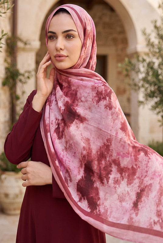 Série De Foulards Batik Rose Fuchsia