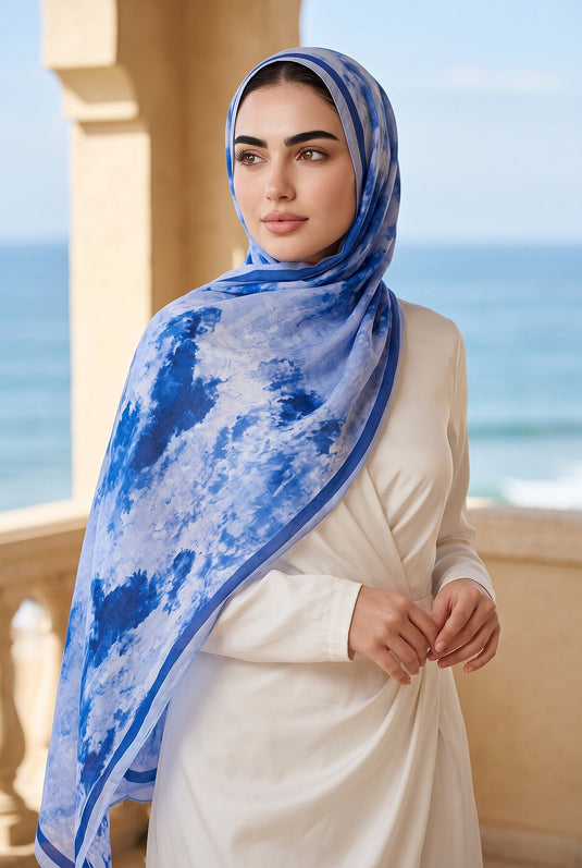 Batik Desen Şal Serisi İndigo