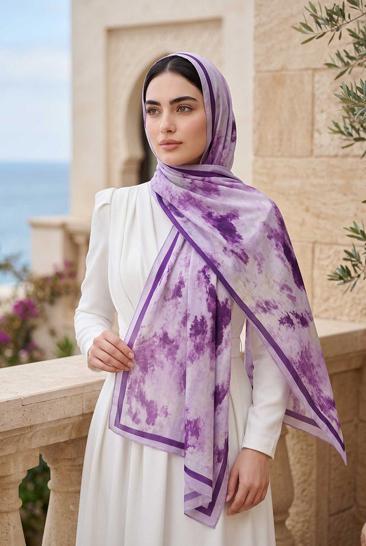 Batik Desen Şal Serisi Lila