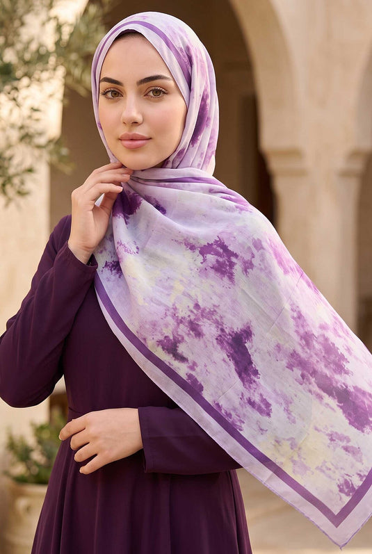 Collection De Foulards Batik Lilas