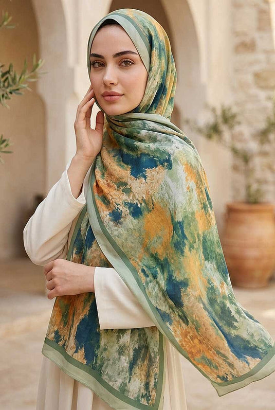 Série De Foulards Batik Menthe
