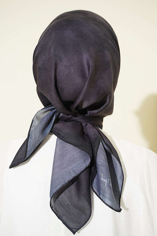 Écharpe Douce À Motif Batik Anthracite
