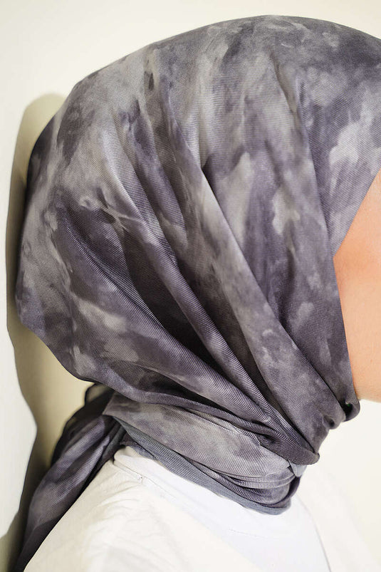 Batik Pattern Soft Scarf Kayrak Grey