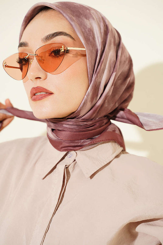 Batik Pattern Soft Scarf In Beige And Coffee