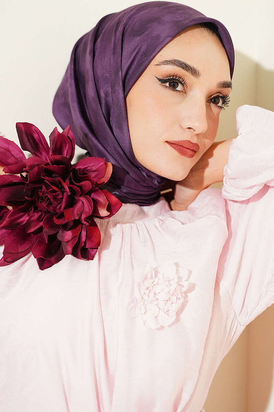 Écharpe Douce À Motif Batik En Mauve