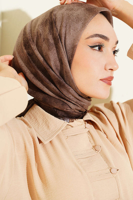Weicher Kraş Schal Mit Batik-Muster In Mink
