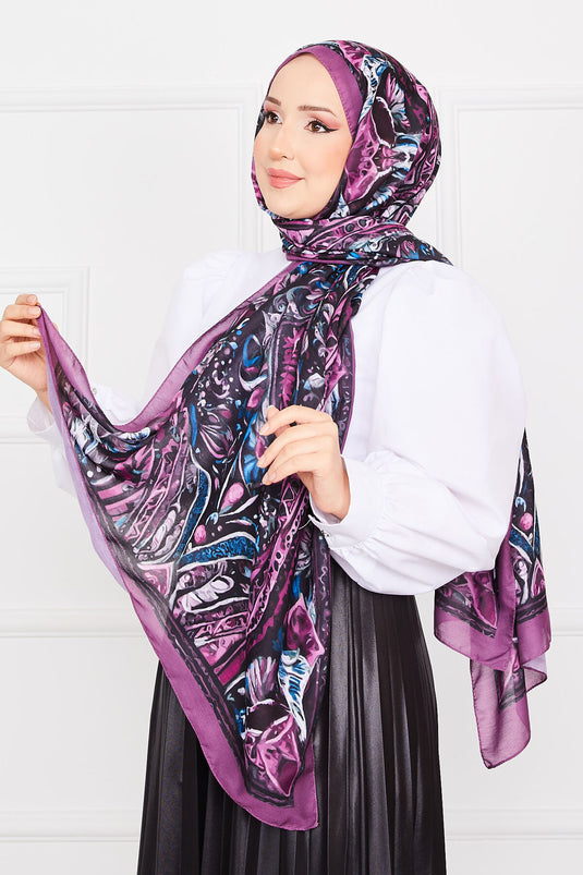 Scialle Hijab con Motivo Batik -3